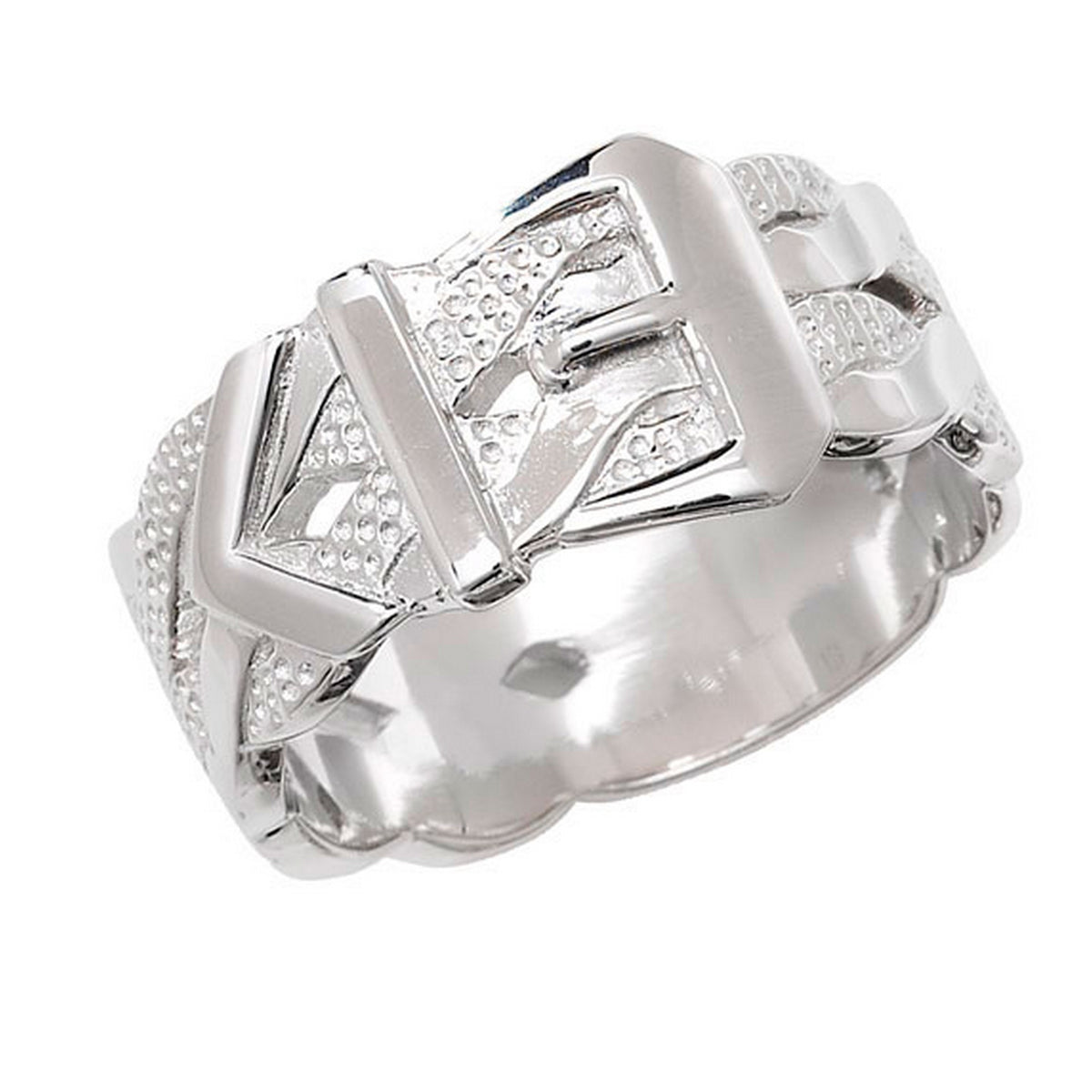 Silver Gents Buckle Ring 9224