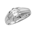 Silver Gents CZ Single Stone Ring 9226