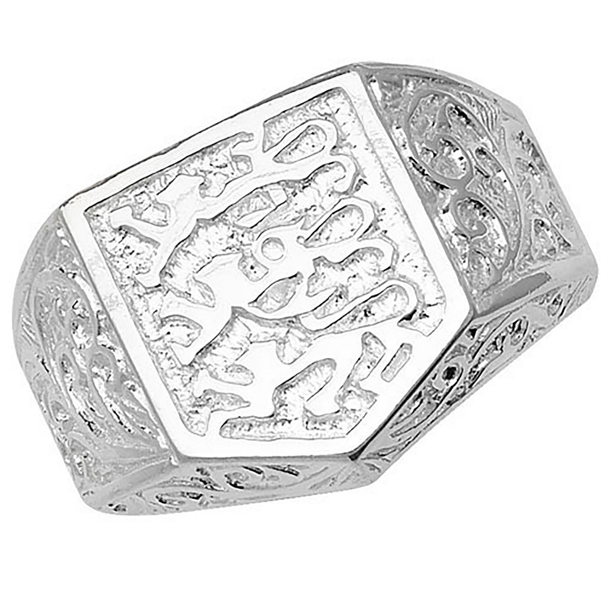 Silver Gents 'Three Lions' Ring 9229