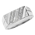 Silver Gents Rectangular CZ Ring 10656