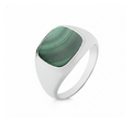 Sterling Silver Gents Malachite Signet Ring (Size Y) G7545M