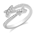 Silver Rhodium Plated Open 'X' CZ Ring 12267