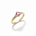 9ct Yellow Gold Pink Sapphire with 0.10ct Diamond Set Shoulders GL5237PS-9
