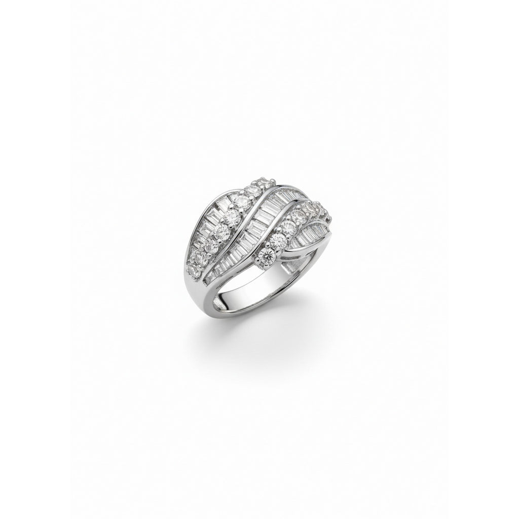 9ct White Gold Large Cluster Diamond Ring GLB4092