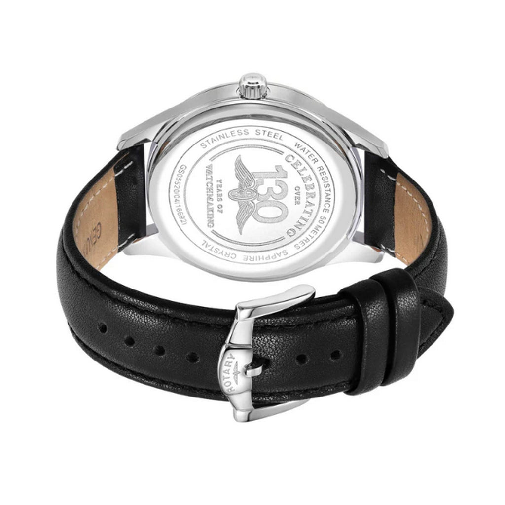 Rotary Gents S/Steel Black Leather Strap Watch GS05520/04