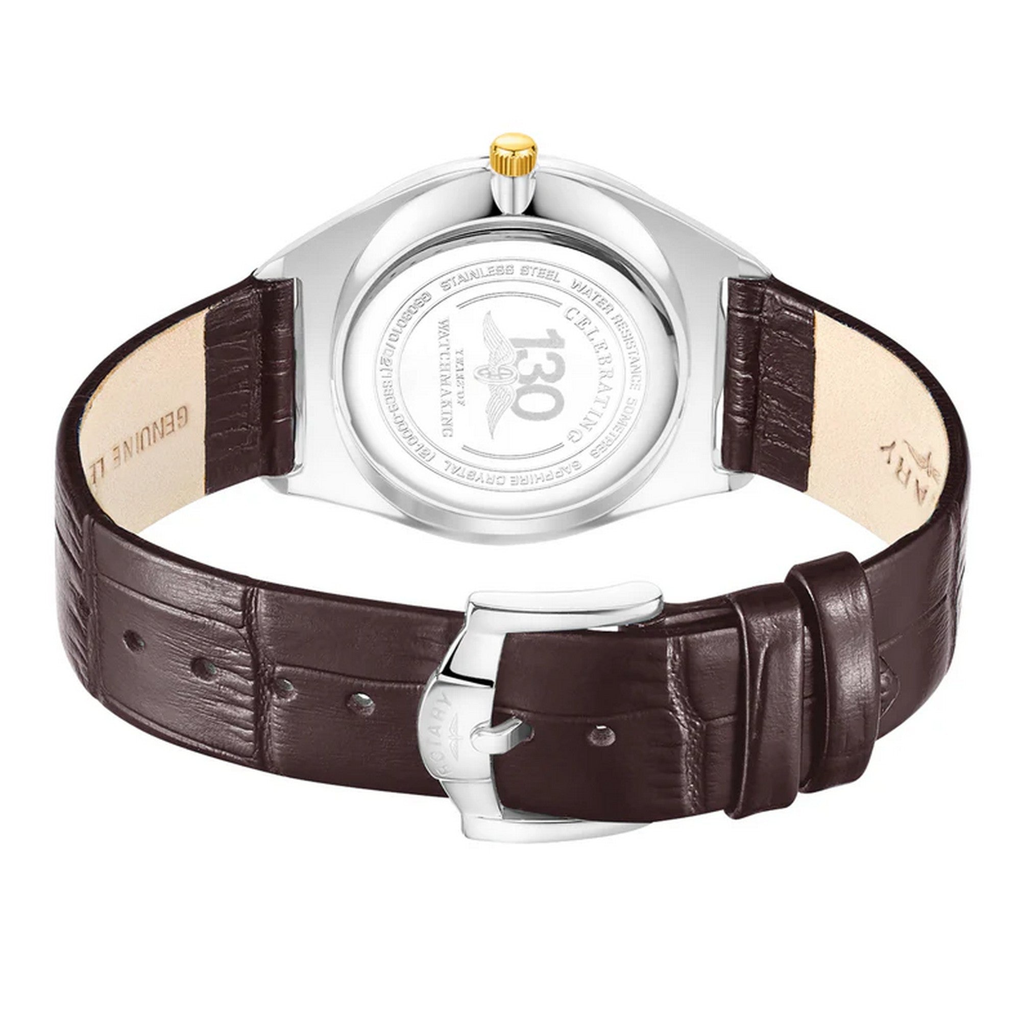 Rotary Gents Ultra Slim Brown Leather Stap Watch GS08010/02