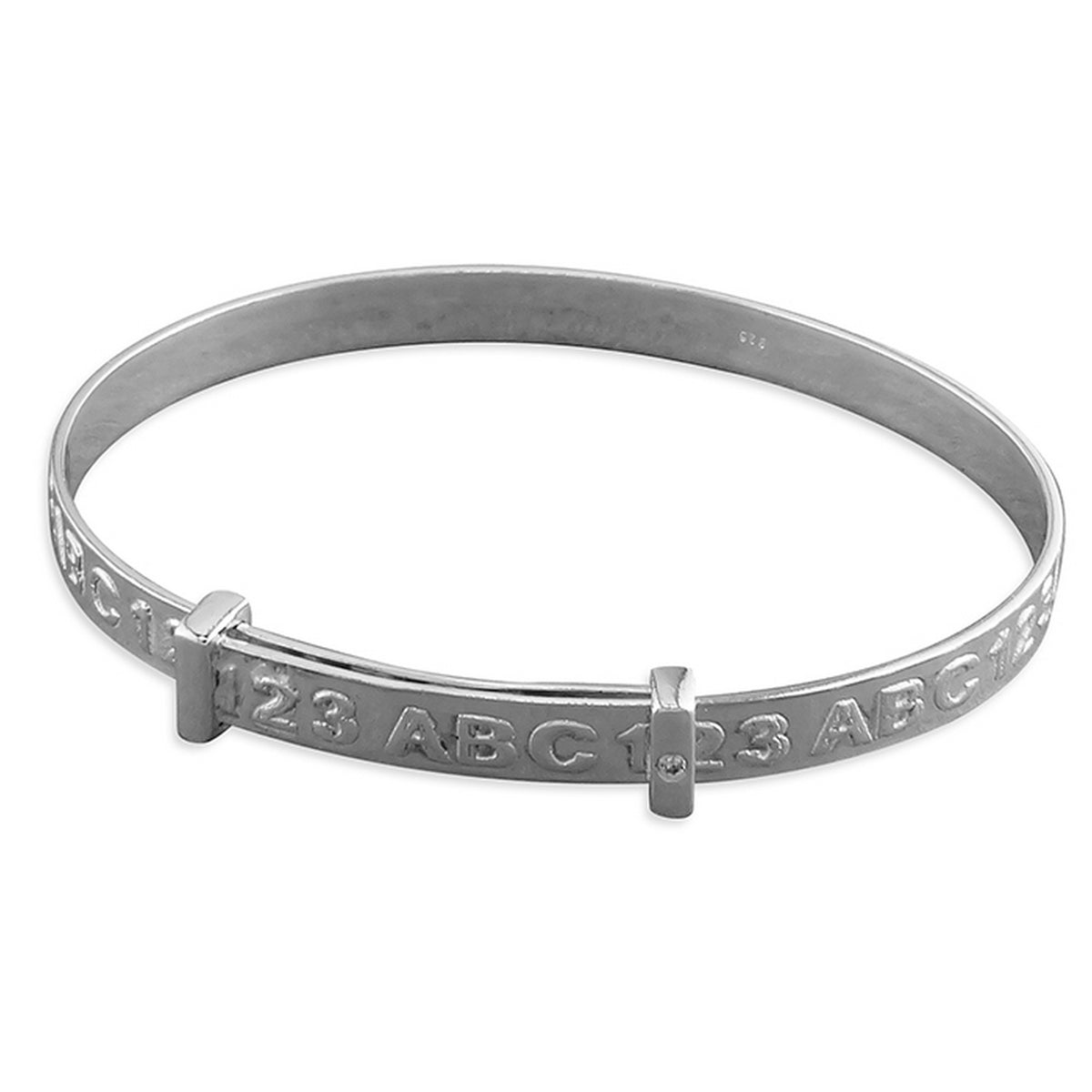 Silver Children's ABC/123 Expanding Bangle 1859