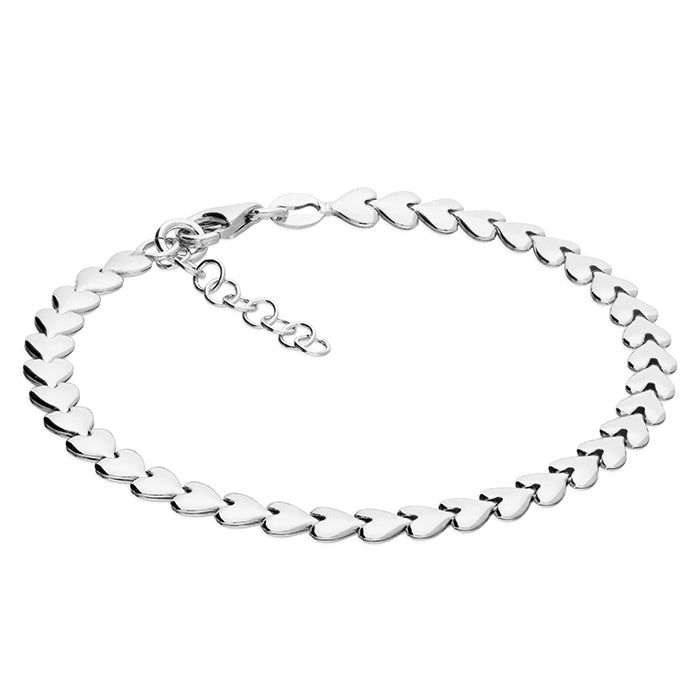 Sterling Silver Interlinked Heart Bracelet CE-H3332-19
