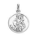 Silver St Christopher Medium Round Pendant 11722