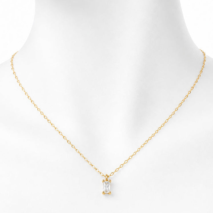 Sterling Silver Yellow Gold Plate CZ Pendant 11783