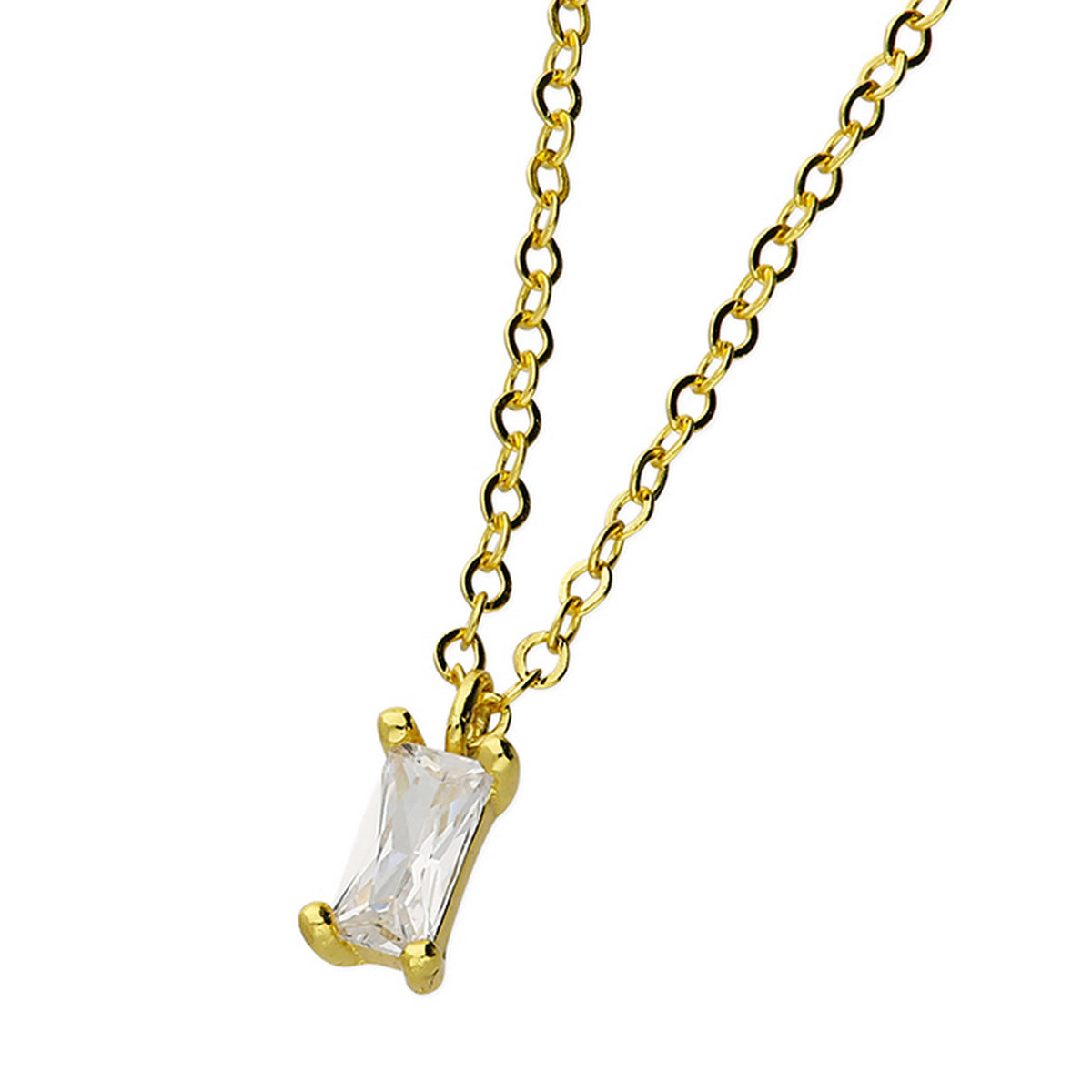 Sterling Silver Yellow Gold Plate CZ Pendant 11783
