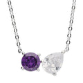 Sterling Silver Toi Et Moi February Birthstone Necklace 12278