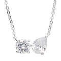 Sterling Silver Toi Et Moi April Birthstone Necklace 12280