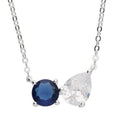 Sterling Silver Toi Et Moi September Birthstone Necklace 12285