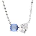 Sterling Silver Toi Et Moi December Birthstone Necklace 12288