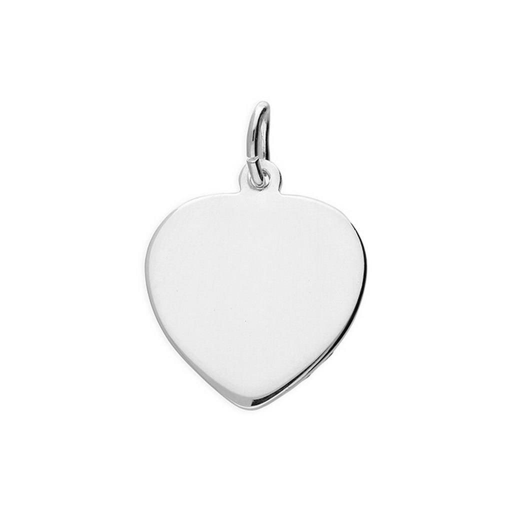 Silver 18mm Single Sided Diamond-Cut Heart St Christopher 2243