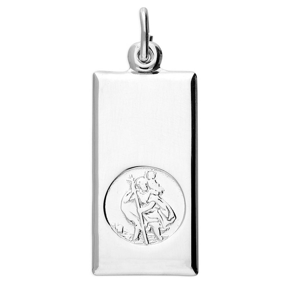 Silver 27mm St Christopher Tag Pendant 2249