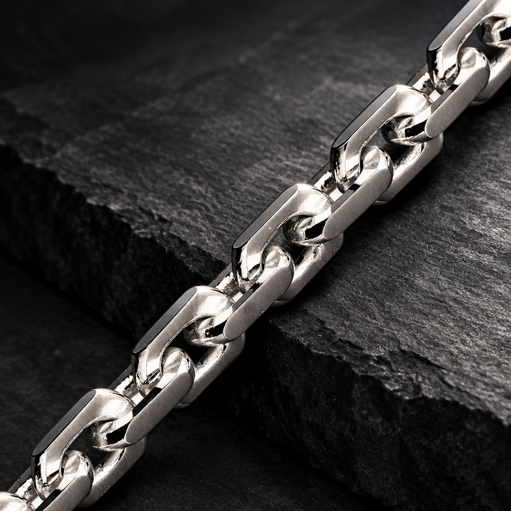 Silver Gents Anchor Chain Bracelet 2259
