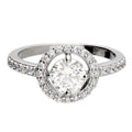 Silver Moissanite Open Halo Ring 11205