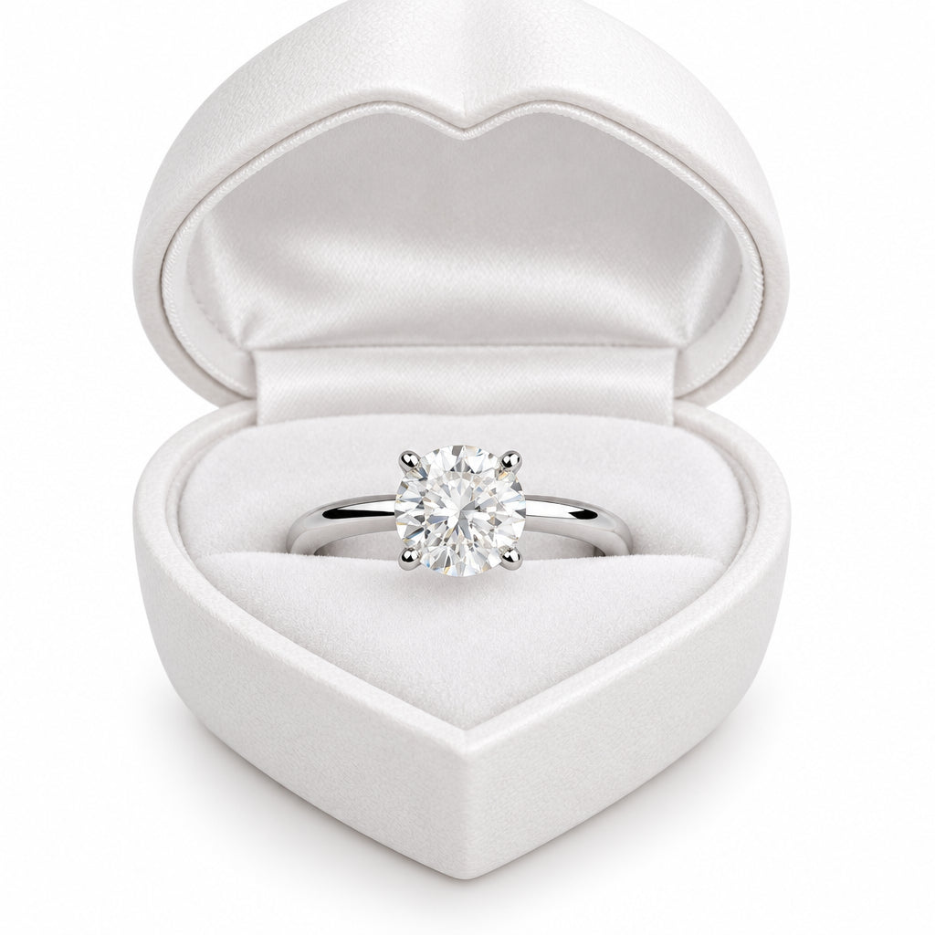 Silver Solitaire Moissanite Ring 2272