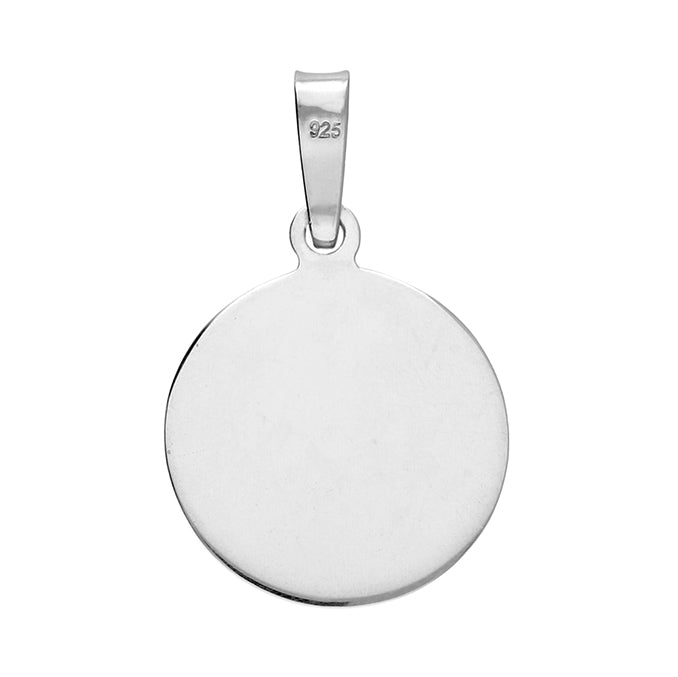 Silver Small Plain St Christopher Pendant 12414