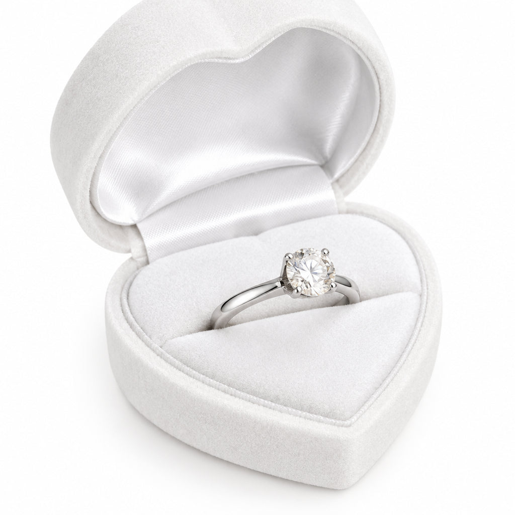 Silver Solitaire Moissanite Ring 10844