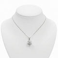 Silver 18" Chain & Moissanite Round Pendant 10258