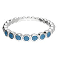 Silver Synthetic Turquoise Band Ring 11207