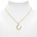 Sterling Silver Gold Plated Horseshoe Necklace 11784