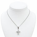 Silver 18" Chain & Moissanite Cross Pendant 10257