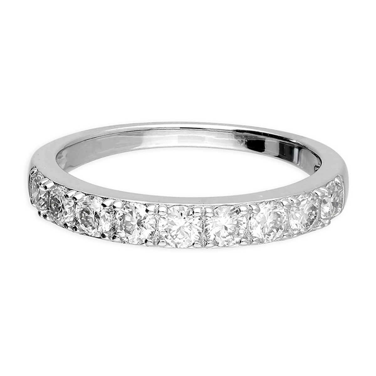 Silver Moissanite Half Eternity Ring 11887