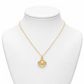 Silver Yellow Gold Plate Open Shell Synthetic Pearl Necklace 11717