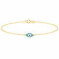 9ct Yellow Gold Enamel Evil Eye Bracelet 4753