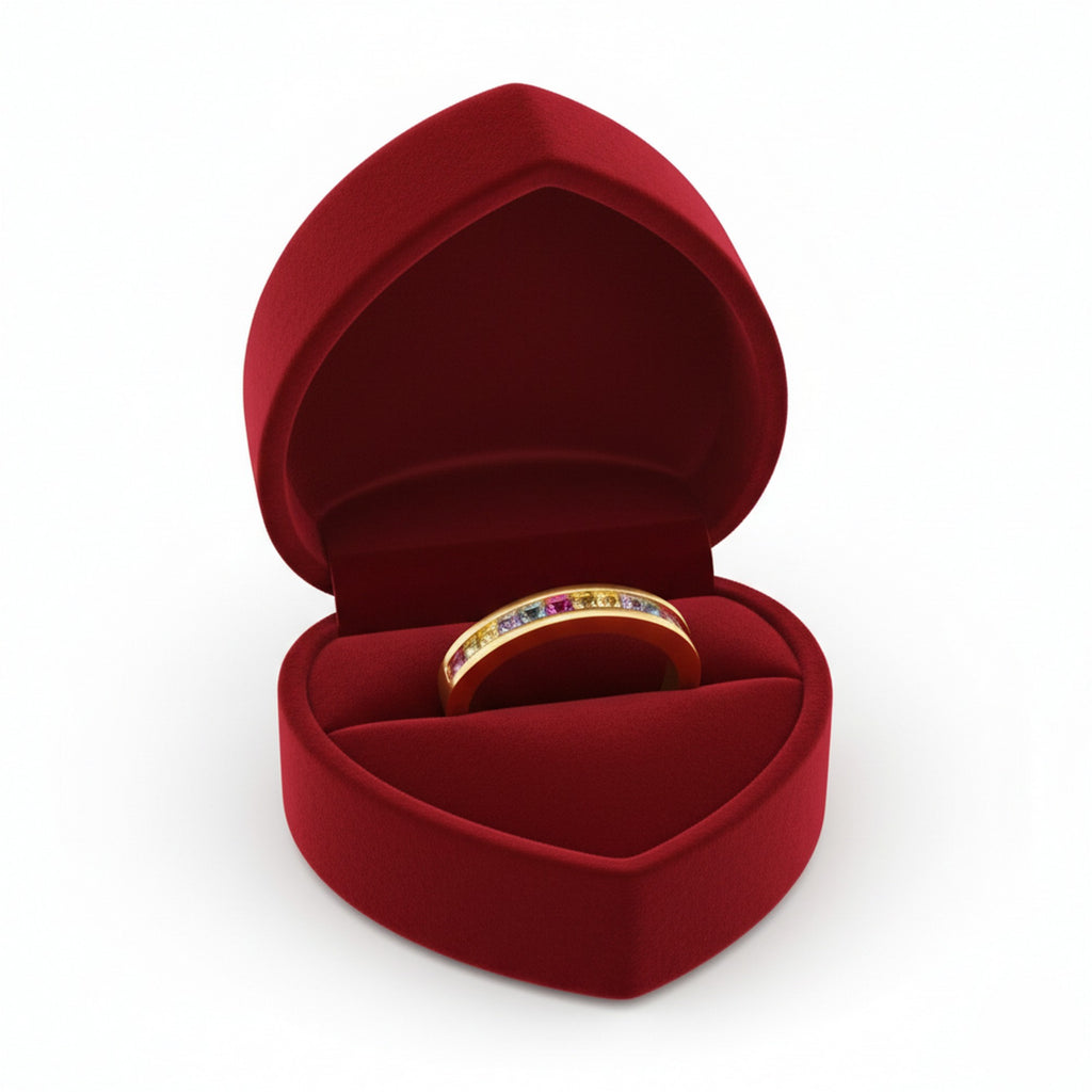 9ct Yellow Gold Multi-Coloured CZ Half-Eternity Ring IB-1.84.6451