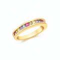 9ct Yellow Gold Multi-Coloured CZ Half-Eternity Ring IB-1.84.6451