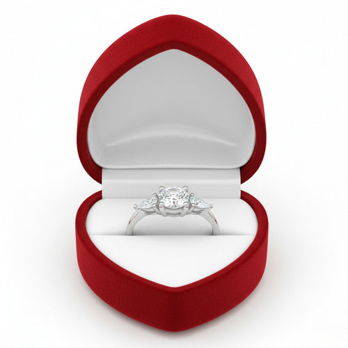 9ct White Gold Three-Stone CZ Ring 4958