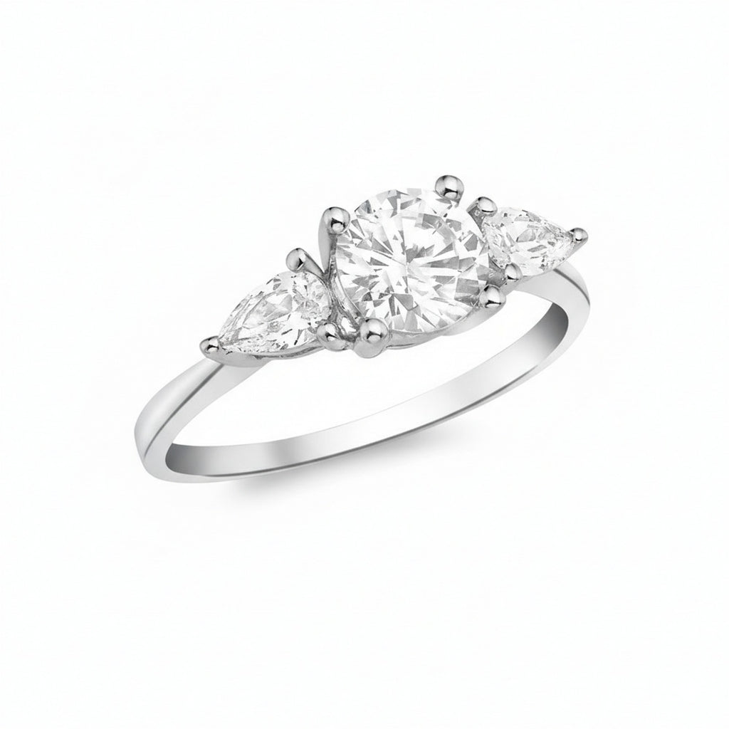 9ct White Gold Three-Stone CZ Ring IB-5.84.7691