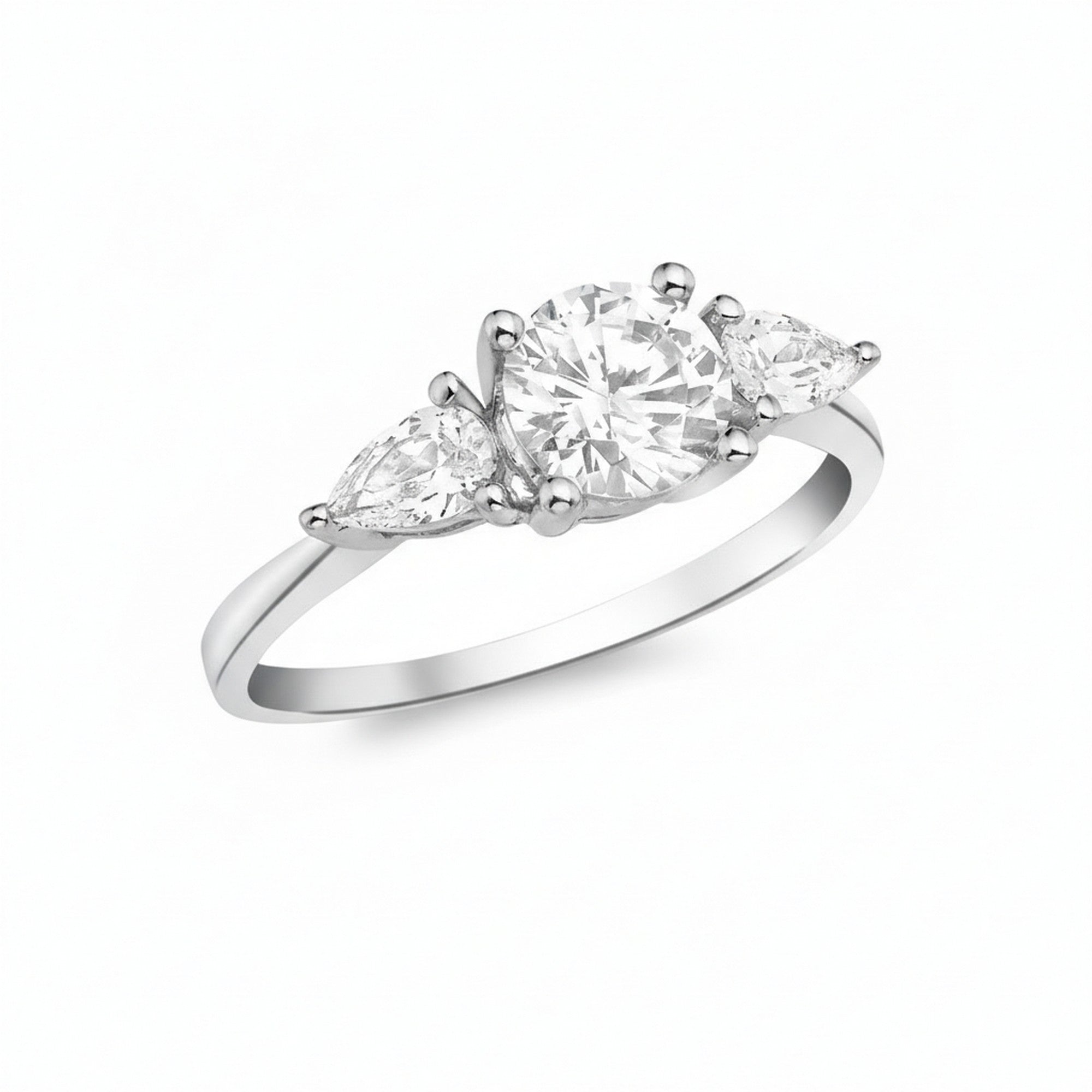 9ct White Gold Three-Stone CZ Ring IB-5.84.7691