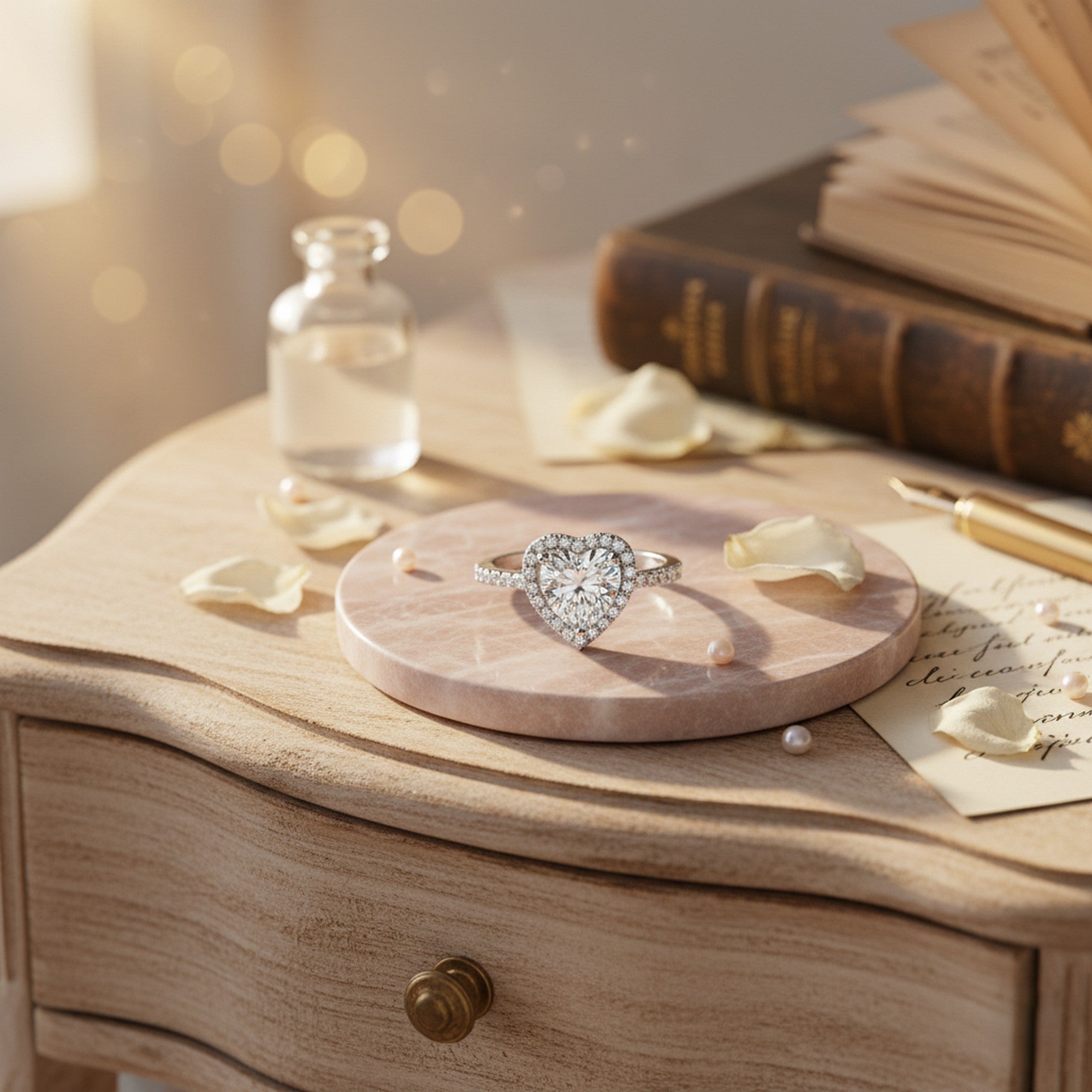 9ct White Gold Pave CZ Heart Ring IB-5.84.8511