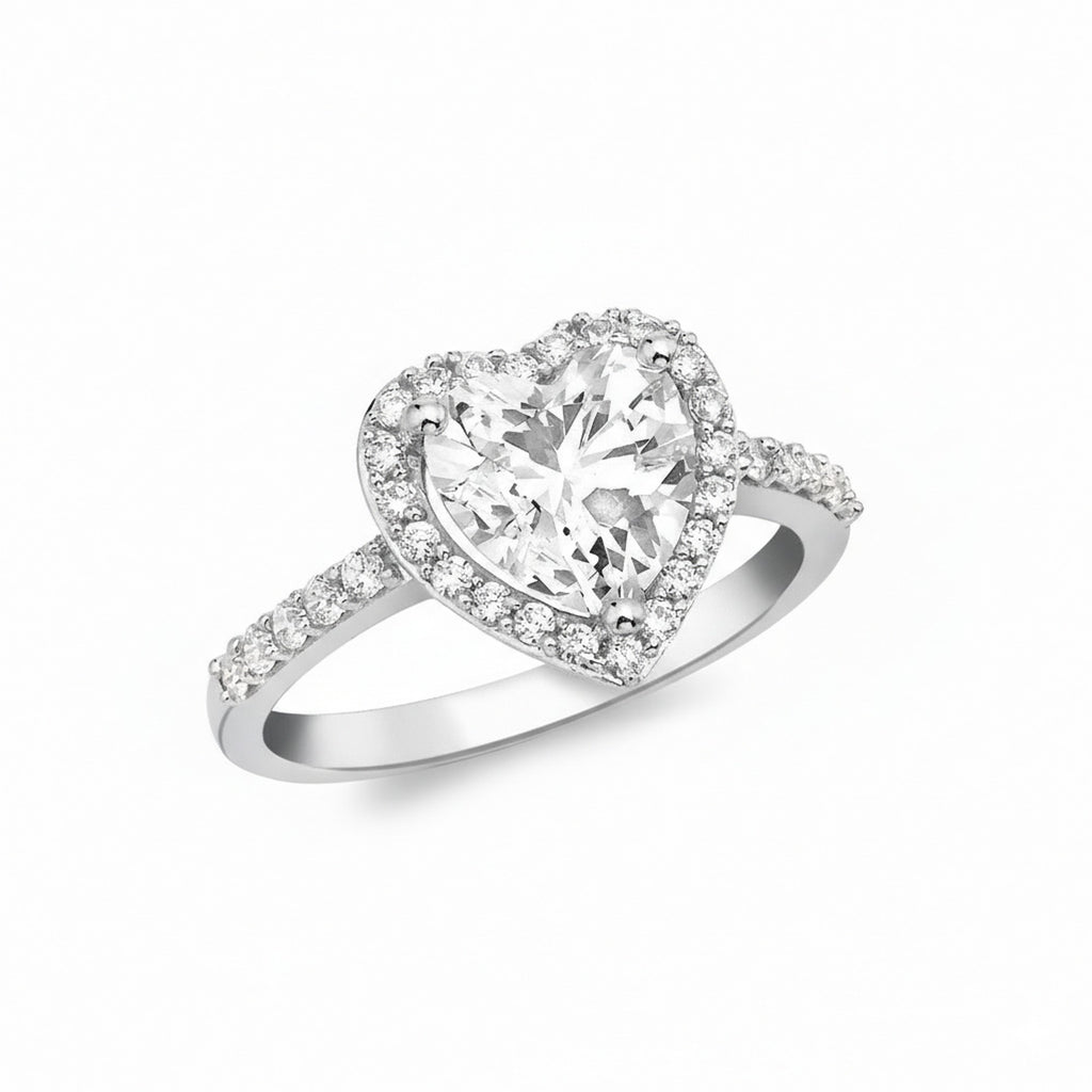 9ct White Gold Pave CZ Heart Ring IB-5.84.8511