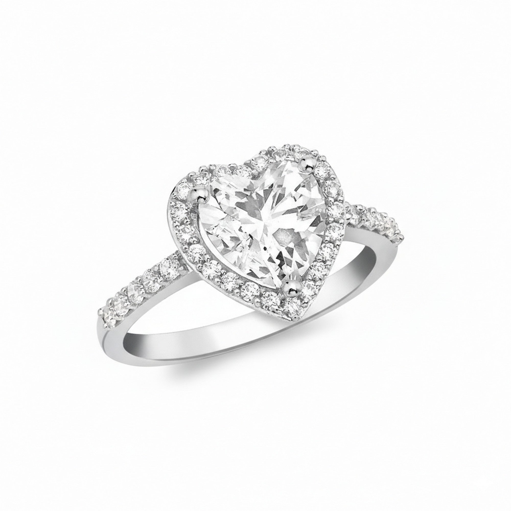 9ct White Gold Pave CZ Heart Ring IB-5.84.8511