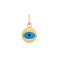 9ct Yellow Gold Small Enamel Evil Eye Pendant 4778