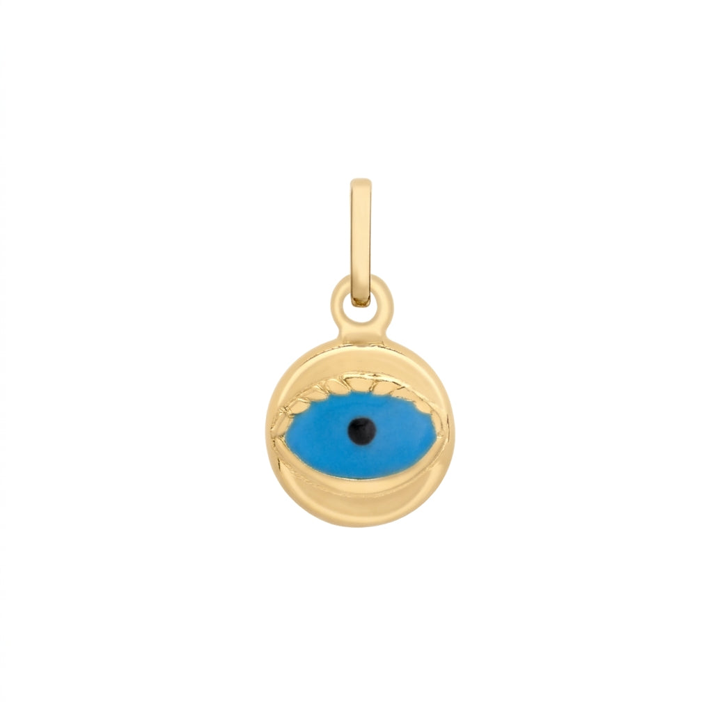 9ct Yellow Gold Small Enamel Evil Eye Pendant 4778