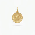 9ct Yellow Gold St Christopher Round Satin Single-Sided Pendant 4777