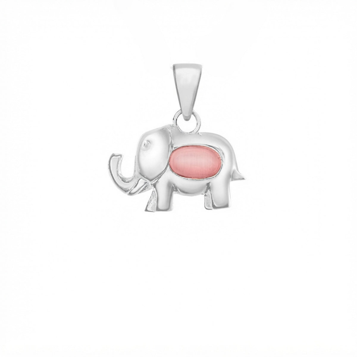 Silver Pink Elephant Pendant 13141