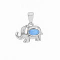 Silver Blue Elephant Pendant 13142