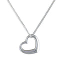 Sterling Silver 18" Plain Open Heart Necklace 11535