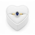9ct Yellow Gold 7x5mm Oval Lab Created Sapphire & 0.33cts Diamond Cluster Ring 12244