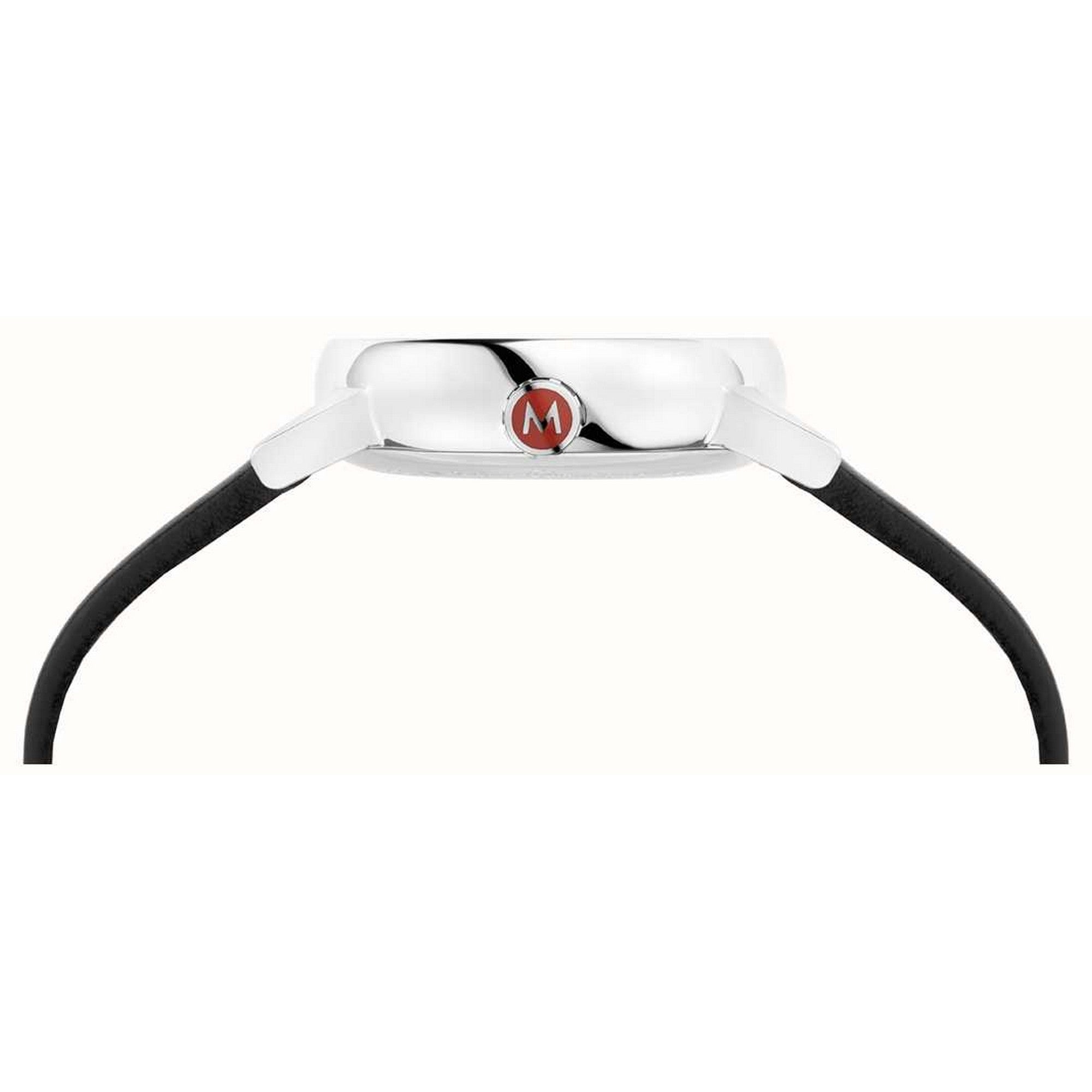 Mondaine EVO2 30mm Black Vegan Grape Leather Strap Watch MSE.30210.LBV