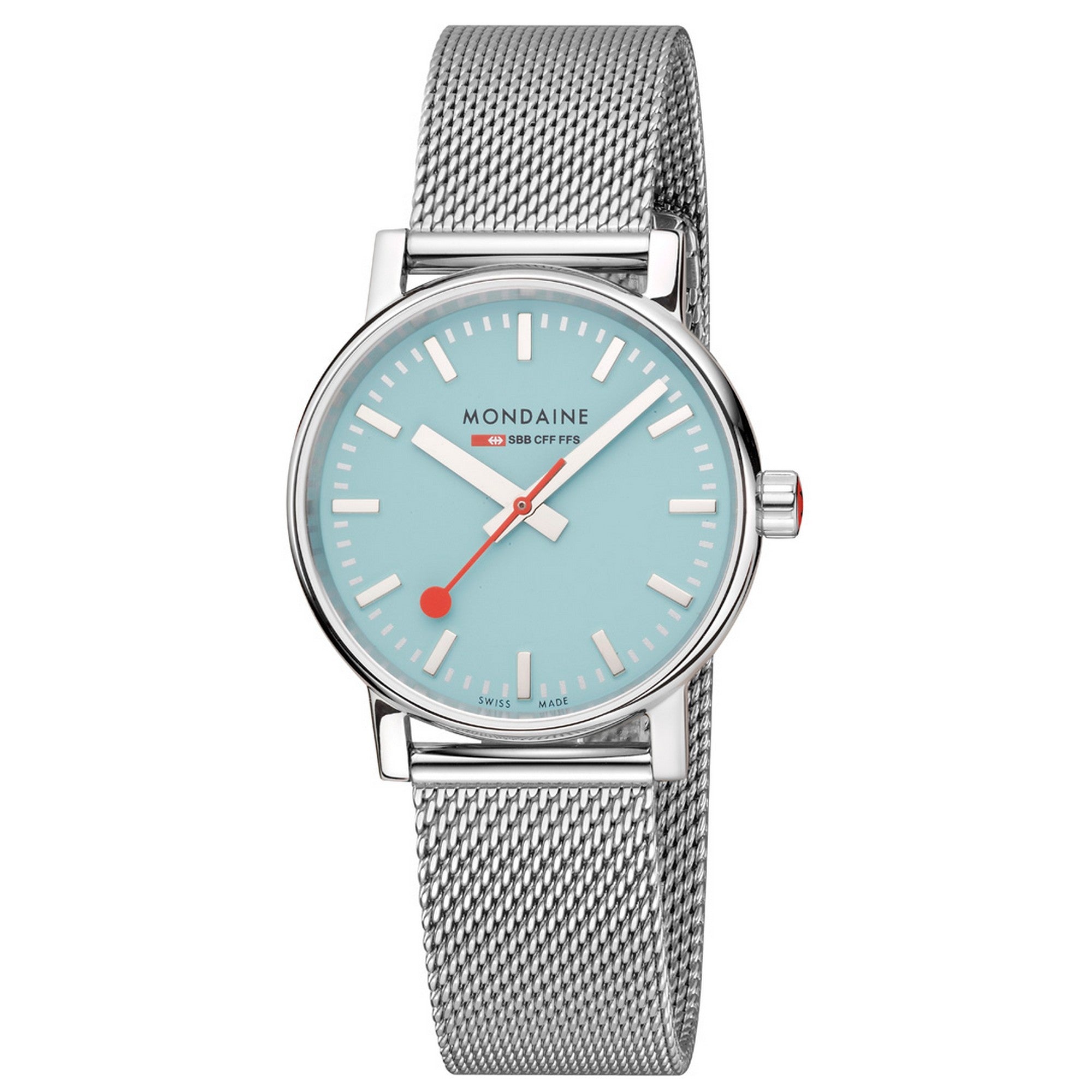 Mondaine 35mm Stainless Steel Mesh Strap Watch MSE.35140.SM